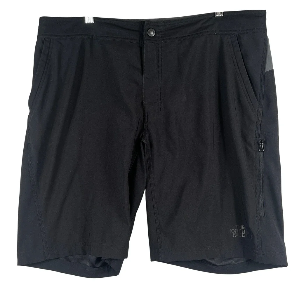The North Face Black Gray Hiking Trail Shorts Men 38 Stretch Outdoor Performance
